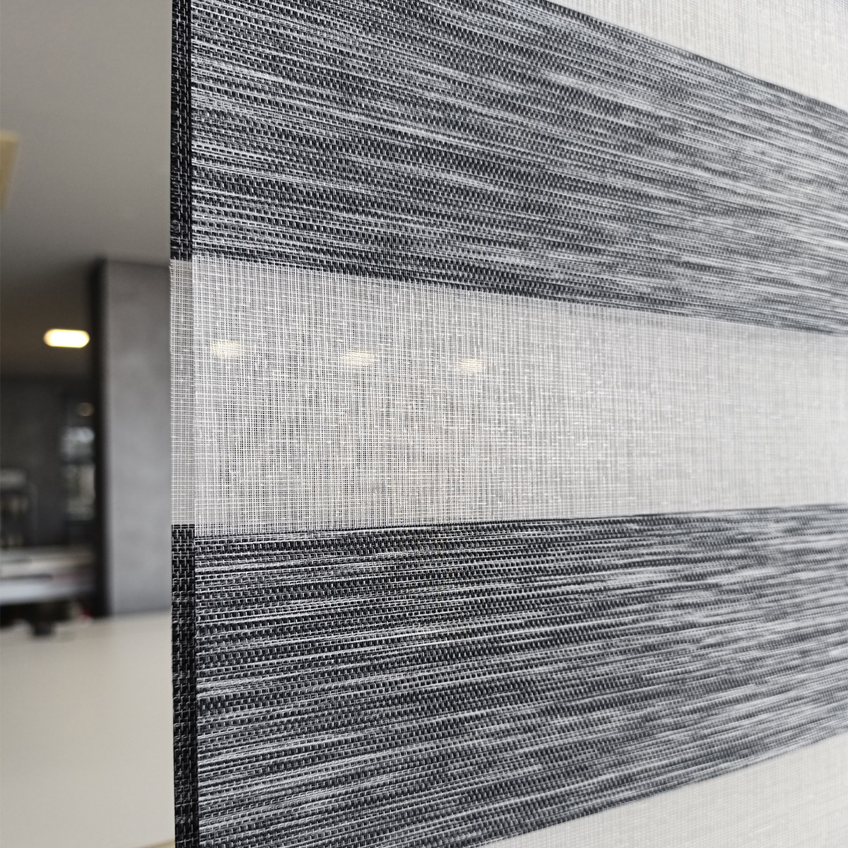 Διπλό ρόλερ Zebra V9 Γκρι-Ασημί με δίχτυ τύπου λινό ΖΑ20